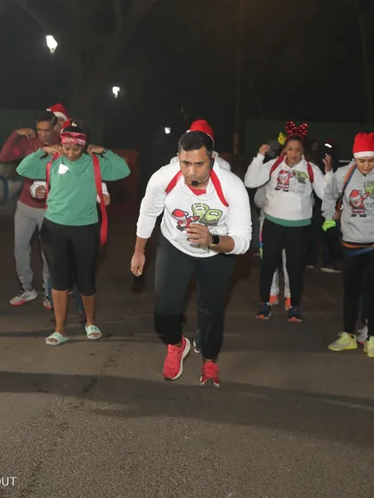The group doing synchronized drills during our early morning winter workout. The energy of the group keeps everyone warm and motivated.