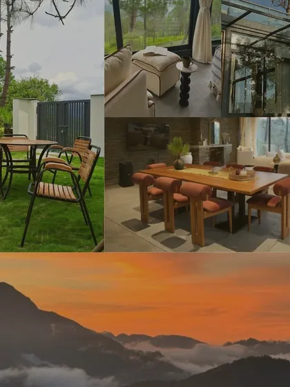 A collage of the beautiful interiors and breathtaking exteriors of our retreat locations. Every detail is chosen to create an atmosphere of comfort and tranquility.