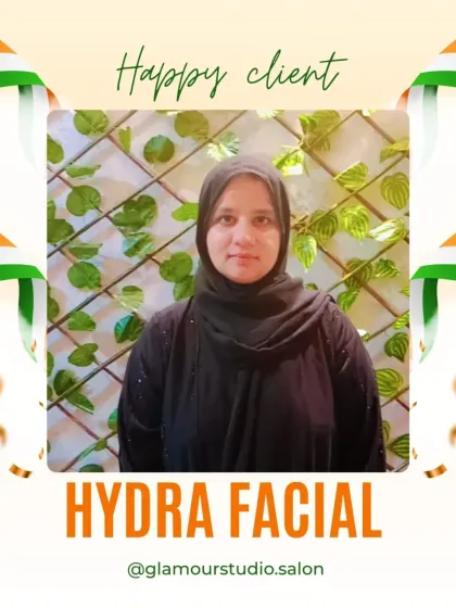 This client is satisfied with her Hydra Facial, and her serene expression and clear skin show it.
