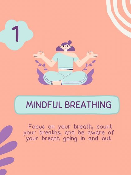 A duplicate image explaining the practice of mindful breathing.