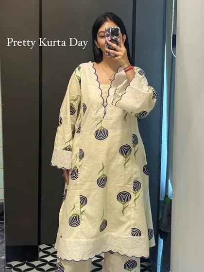 A pretty kurta for a 'dopamine recipe' day. I believe in romanticizing your daily life, and wearing an outfit you love is a simple way to do that.
