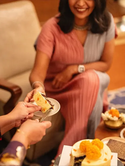 Sharing a slice of our special Diwali cake. We love seeing our creations become part of your family's celebrations.