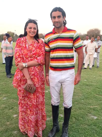 With polo player Pacho Jaipur after his team's win.