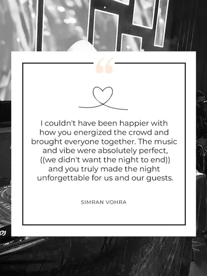 Your words mean everything. This is why I do what I do. To create a night so perfect that you and your guests never want it to end. This is the goal for every single wedding.