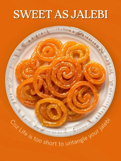 Nothing says celebration quite like a plate of hot, crispy jalebis. Made fresh in our kitchen and soaked in sweet syrup, they are a classic favorite for a reason. Life is too short to not enjoy these sweet, tangled circles of joy.