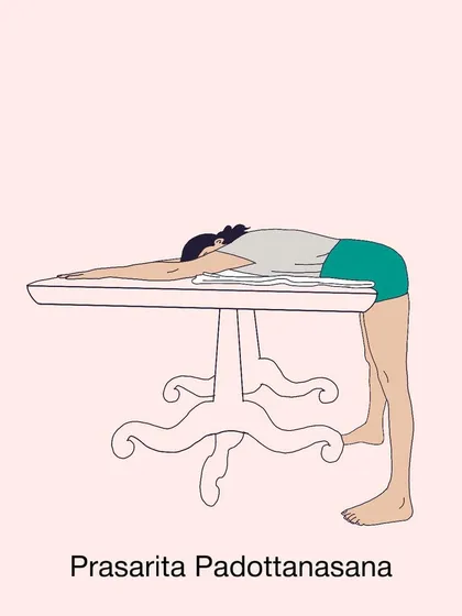 An illustration from one of my 'Do-It-Yourself' home practice guides. I provide these sequences to empower you to manage conditions like lower back pain using simple household items as props, making the therapeutic benefits of yoga a part of your daily life.