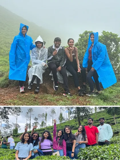 Our trekkers ready for anything in their raincoats. Monsoon treks are a unique experience with lush greenery everywhere.