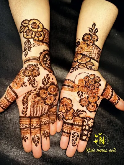 This is one of my popular designs from my Eid collection. It features a mix of floral patterns and intricate details, perfect for celebrating the festival in style.