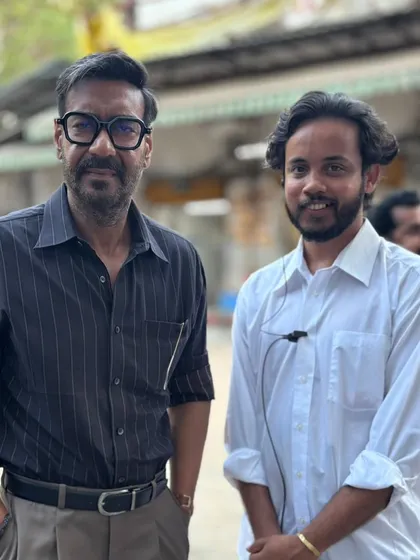 On set with the one and only Ajay Devgn sir for the film "Raid 2". Working on major Bollywood productions and with such legendary actors is a dream come true and an incredible learning experience.