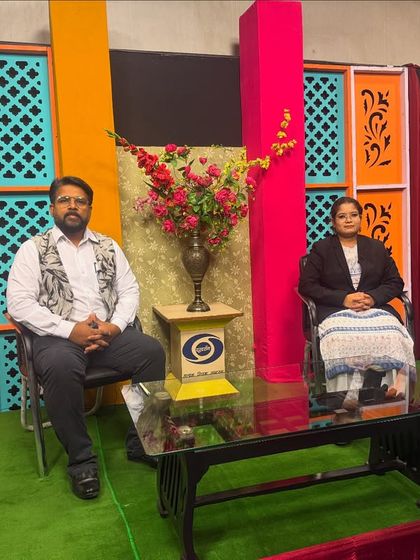 On the set of Doordarshan for an interview focused entirely on men's rights in family law. It is crucial to bring a balanced perspective to the forefront, and I use these platforms to educate men about their legal options for maintenance, divorce, and protection from abuse.