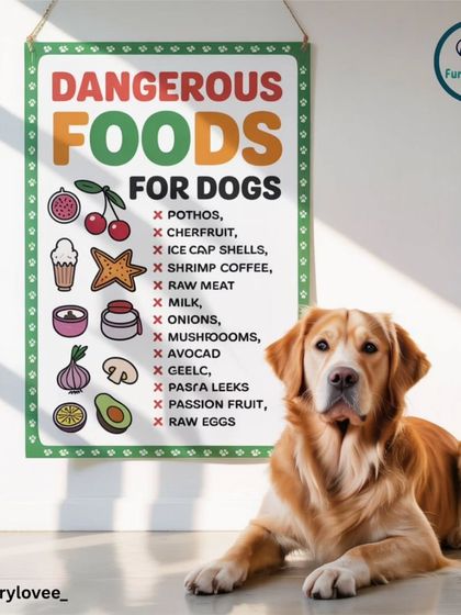 Another important visual reminder of dangerous foods for dogs. Keeping these items out of your dog's reach is a simple but vital part of responsible pet ownership.