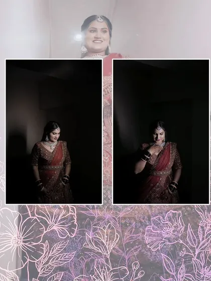 A collection of bridal portraits, showing the final look after professional makeup and styling. Every bride deserves to feel like a star.