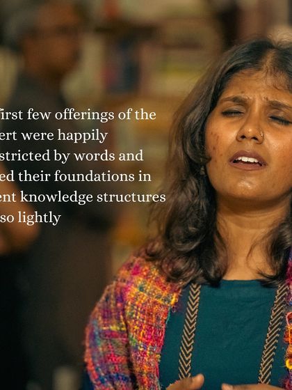 A moment of pure musical immersion from 'Many Moons'. The concert's initial offerings were happily unrestricted by words, carrying their foundations in ancient knowledge structures ever so lightly.