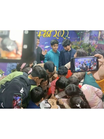 A behind the scenes moment of students gathering during our Annual Fest 2022. These events are as much about building friendships and community as they are about music.