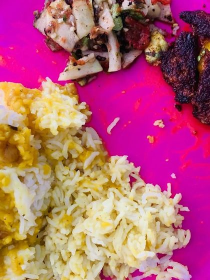 Another angle of my delicious fish fry meal.