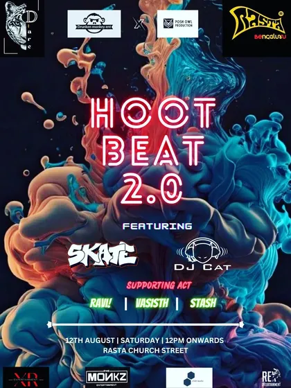 The poster for "Hoot Beat 2.0" at Rasta Church Street, where I was a featured artist.