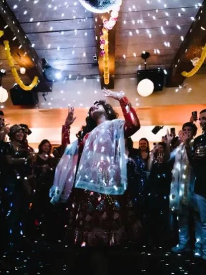 A beautiful moment from a Diwali celebration I DJ'd. I create the soundtrack for joyful cultural moments, big and small.