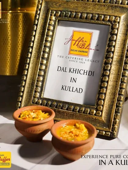 A closer look at our comforting Dal Khichdi in kullads. Serving it this way not only adds a rustic charm but also enhances the earthy flavour of the dish.
