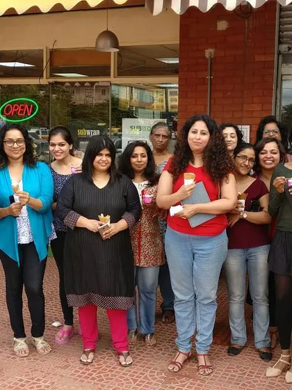 A sweet moment of community. Writers who share their work, struggles, and successes often end up sharing ice cream too. The bonds formed here are a vital part of the experience.