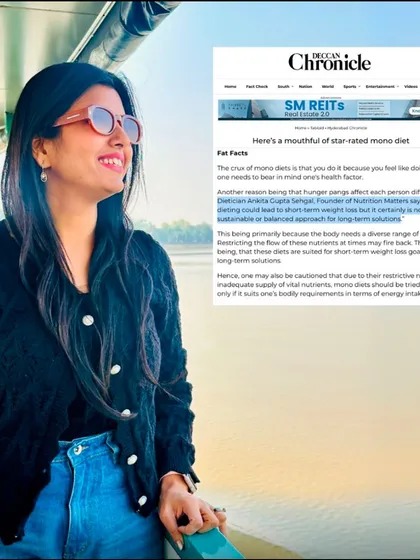 Thrilled to be featured in Deccan Chronicle again, this time sharing my insights on monodiets. I always emphasize sustainable and balanced nutrition over short-term fad diets.