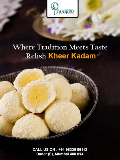 Kheer Kadam is a unique Bengali sweet where tradition meets taste. It features a small rasgulla inside a covering of khoya, offering a delightful two-in-one texture and flavor experience.