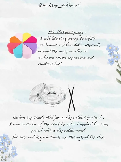 Every one of my brides receives a complimentary touch-up kit. It includes a mini sponge and a small pot of your exact lip shade with a disposable wand. This ensures you can stay looking fresh and flawless all through your event.
