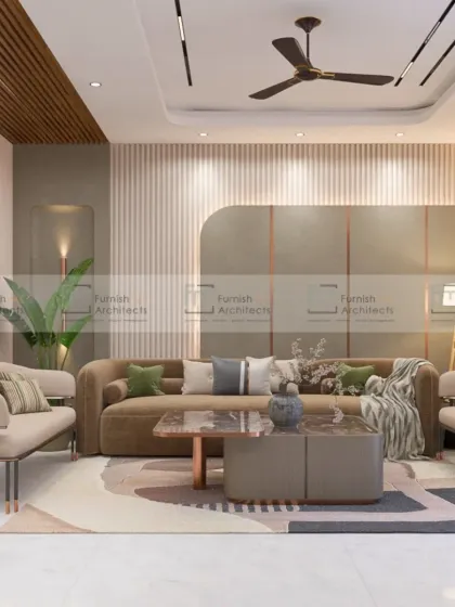 We see the living room as the heart of the home. This space balances comfort with modern elegance, using a mix of soft neutral tones, rich textures, and clean furniture lines to create a warm, welcoming atmosphere for family and friends.