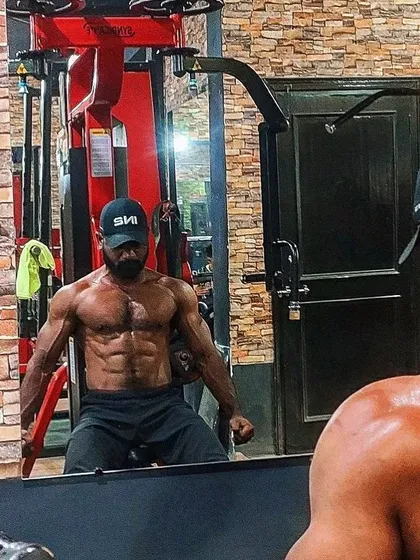 Facing myself in the mirror. The only competition is the person looking back at you.