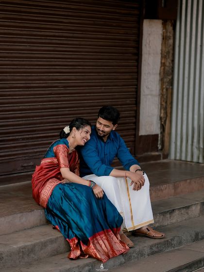 A quiet, intimate moment sitting on the steps of a closed shop. This shows how we can find romantic spots in unexpected places.