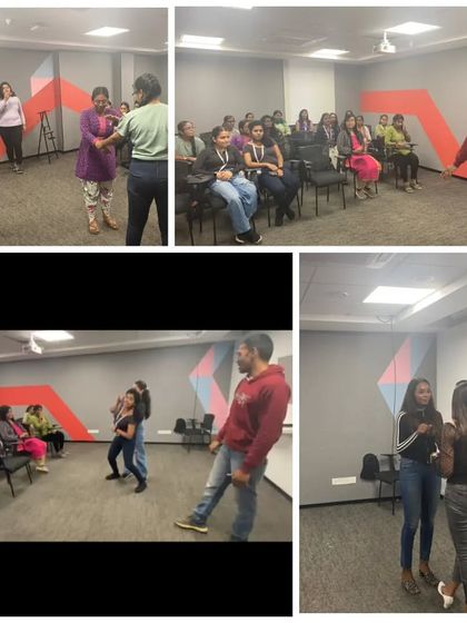 More scenes from the hands-on portion of the self-defense seminar. Participants get to practice the techniques in a safe and controlled environment.