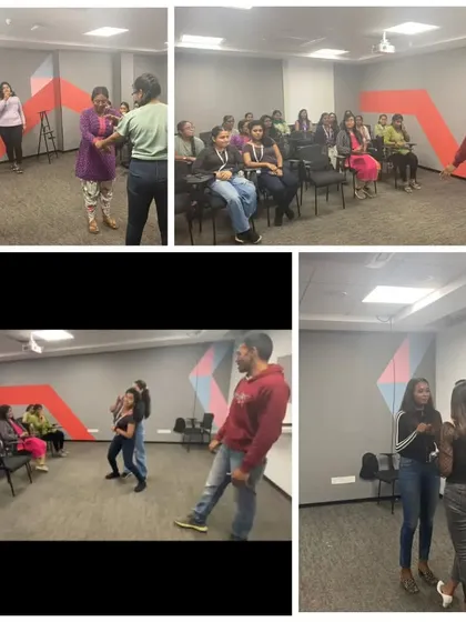 More scenes from the hands-on portion of the self-defense seminar. Participants get to practice the techniques in a safe and controlled environment.