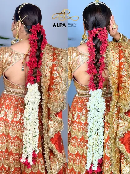 A split view showing the hairstyle from two different angles, highlighting the craftsmanship.
