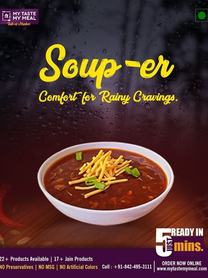 For rainy day cravings, my "Soup-er" comfort is ready in just 5 minutes. A hot bowl of soup is the perfect treat.