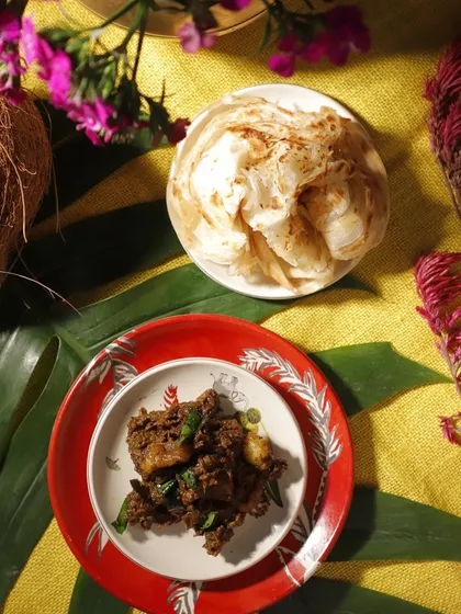 The unbeatable combination of flaky Malabar porotta and a dark, spicy Mutton Pepper Roast. This dish is a fiery and satisfying part of our special Easter feast.
