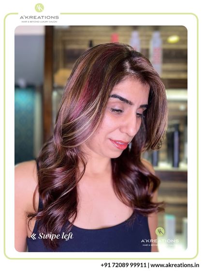 Subtle yet impactful, these highlights add a touch of warmth and dimension. The soft waves beautifully showcase the interplay of light and dark tones.