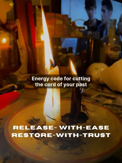 This energy code is for cutting the cord with your past. Chant "RELEASE-WITH-EASE RESTORE-WITH-TRUST" and visualize yourself walking away. It's a powerful way to set yourself free and reclaim your peace.