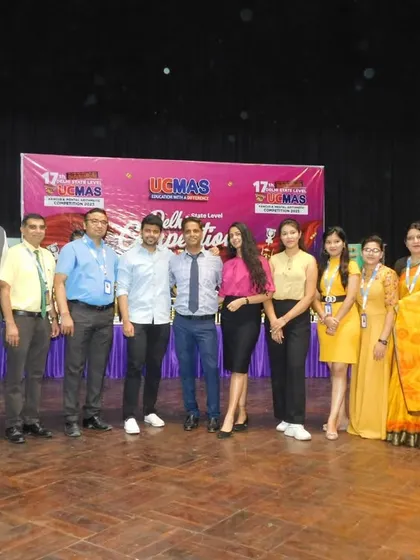 Our team on stage during the 17th Delhi State Level Competition awards. We believe in working together to create a positive and encouraging environment for our students and franchisees.