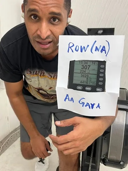 This is what our community is all about. Celebrating milestones, like hitting a new personal record on the rower, is a huge part of the journey. We sweat together and we celebrate together.