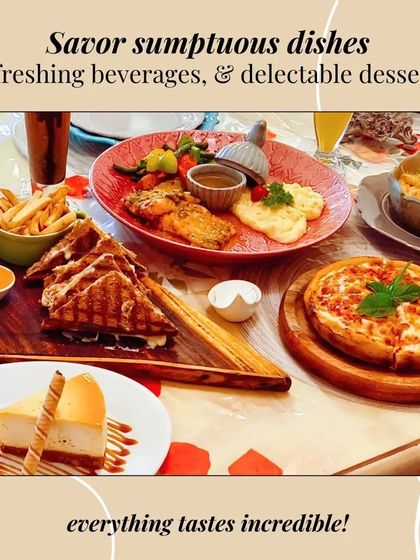 A feast for the senses. This spread features some of our most popular dishes, including pizza, sandwiches, grilled chicken, and cheesecake, showing the variety I offer.