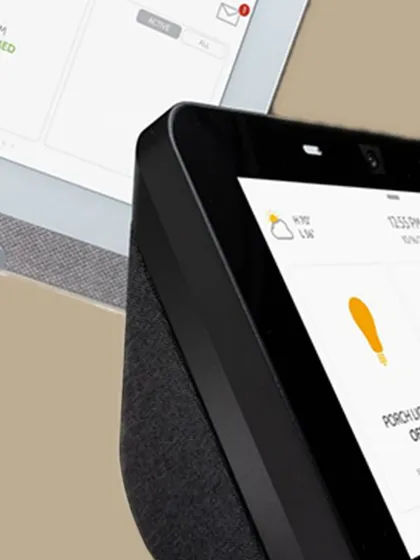 My smart home security systems are powered by intelligent central hubs. These devices display system status, control lights, and show security alerts on a clear, user-friendly interface for quick action.