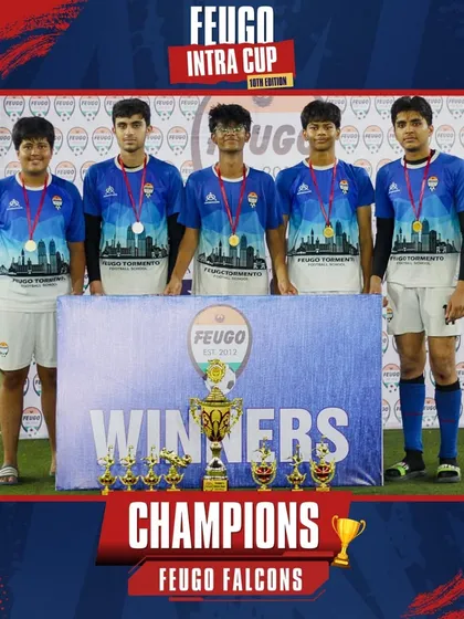 The 'Feugo Falcons', our U-17/19 Champions, showcasing the pinnacle of our youth development program.