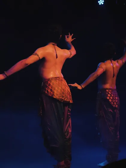 The back view of a pose from 'ATAH', emphasizing the lines and shapes created by our two bodies.