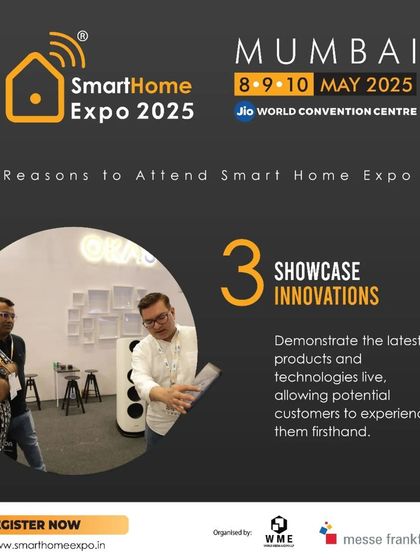 This graphic promotes the chance to showcase innovations and demonstrate latest products live to potential customers.