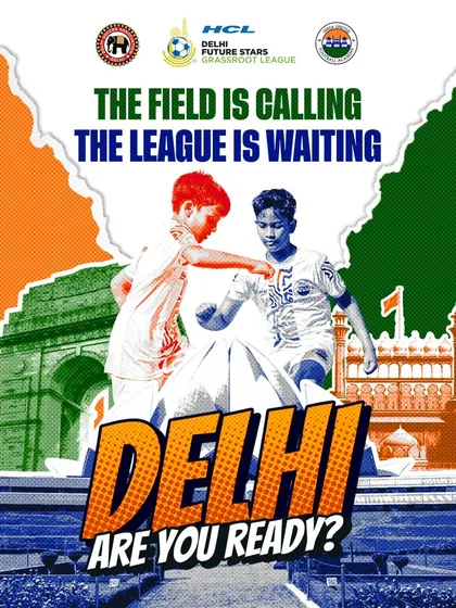 The field is calling, and the league is waiting. This graphic captures the energy and anticipation as we prepare to launch a massive grassroots football event for the entire Delhi region.