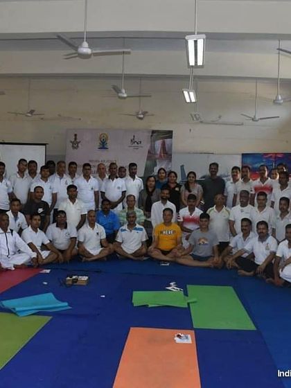 A group photo after a session with the Indian Air Force. The sense of accomplishment and inner calm among the participants is the greatest reward.