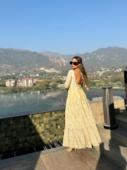 Taking a moment to soak in the serene beauty of the hills during a destination wedding. The location plays a huge role in the vibe of the event, and this was pure tranquility.