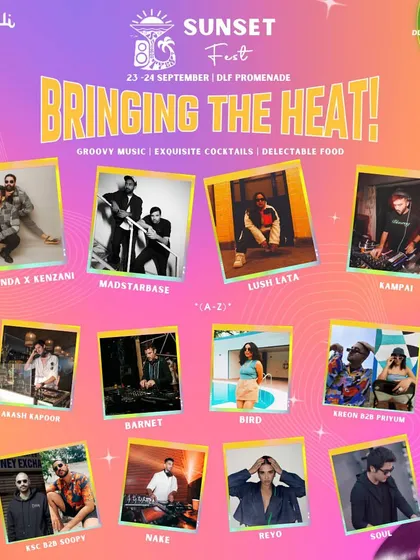 The lineup for Sunset Fest, featuring a great mix of artists. Being part of festivals like this allows me to connect with a wider audience and share my nostalgic, summery sound.