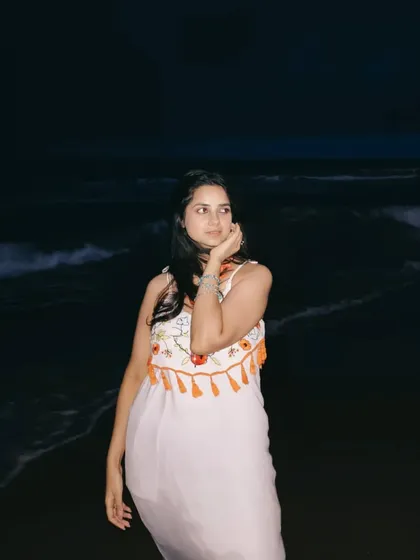 Another photo from my night shoot at the beach. The dress is simple enough to not distract from the moment but stylish enough to feel special.