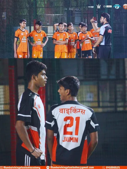A coach gives tactical instructions to the team. It's not just about skill, it's about playing smart.