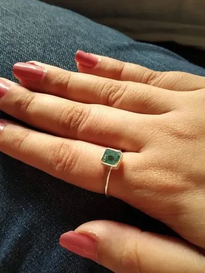 This is another one of my 'touch-me-not' flower rings, with a delicate flower preserved in a simple square setting. It's a sweet and subtle piece of wearable nature.